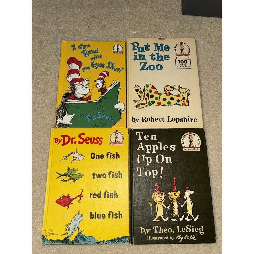 Lot Of  4 Vintage Dr. Seuss Books